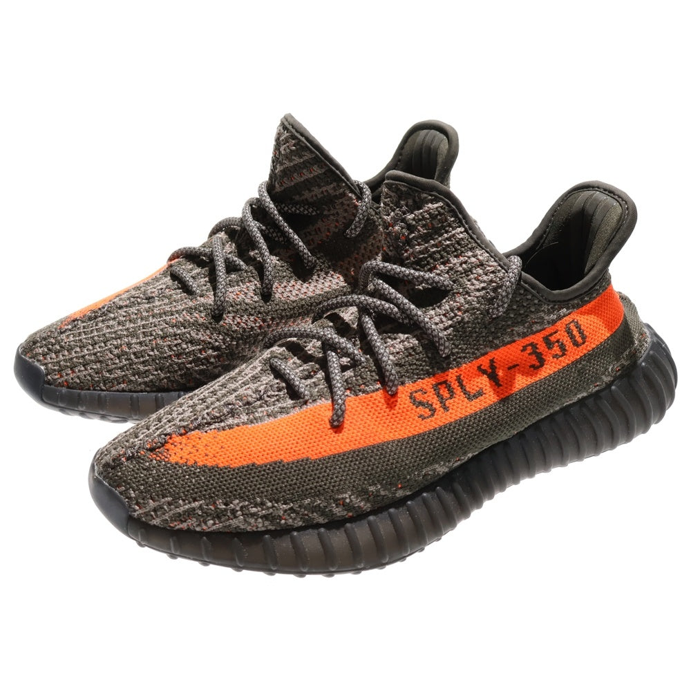 adidas(アディダス) YEEZY BOOST 350 V2 CABON BELUGA HQ7045 イージーブースト350V2 カーボンベルーガ ローカットスニーカー US7.5/25.5cm カーキ/オレンジ