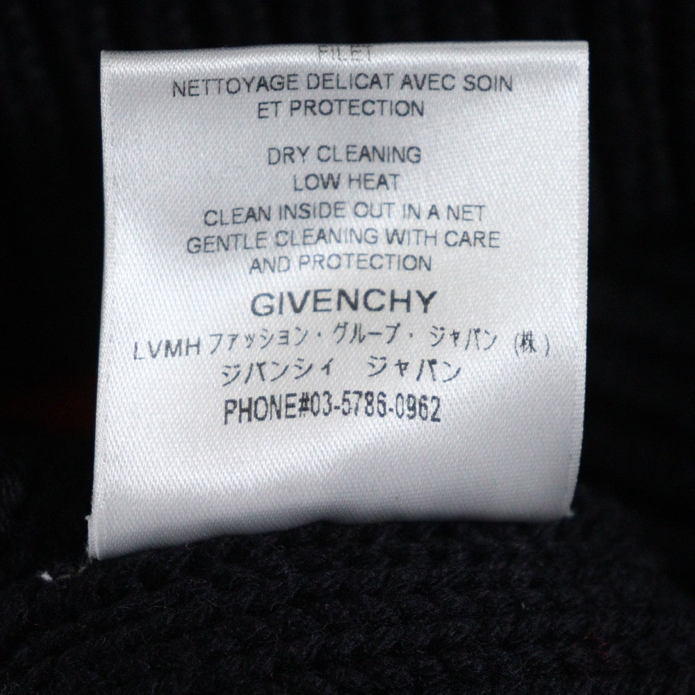 GIVENCHY(ジバンシィ) 柄ロゴ ウール クルーネック ニットセーター ブラック BM906J4Y2J