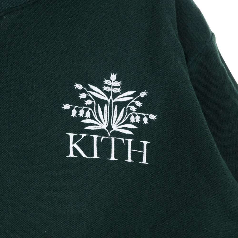 KITH(キス) フロントロゴ刺繍 コットン ポロシャツ グリーン