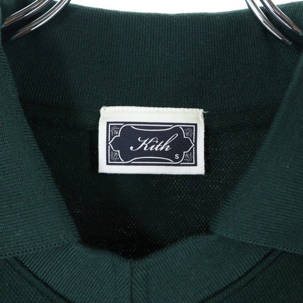 KITH(キス) 25SS フロントロゴ刺繍 コットン ポロシャツ グリーン