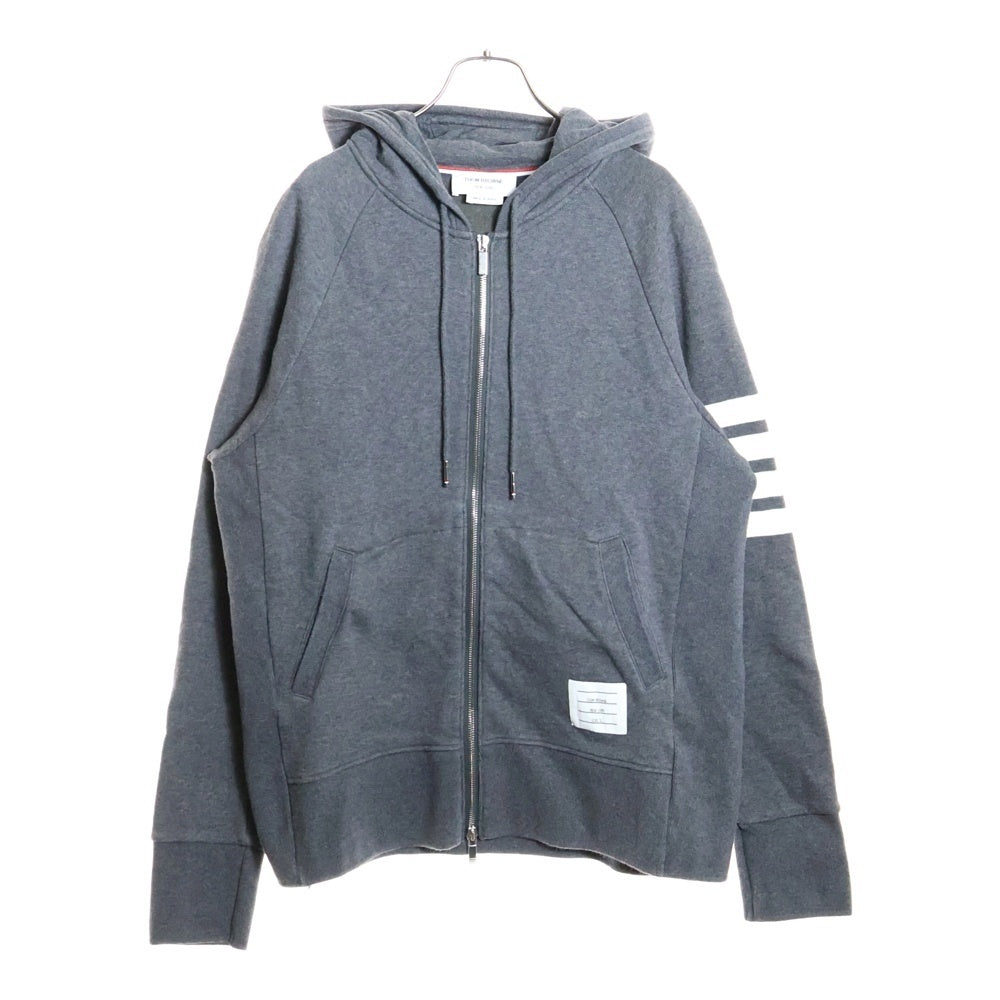THOM BROWNE(トムブラウン) 4BAR コットン MJT022H-00535-025 ジップアップパーカー シルバー金具 グレー