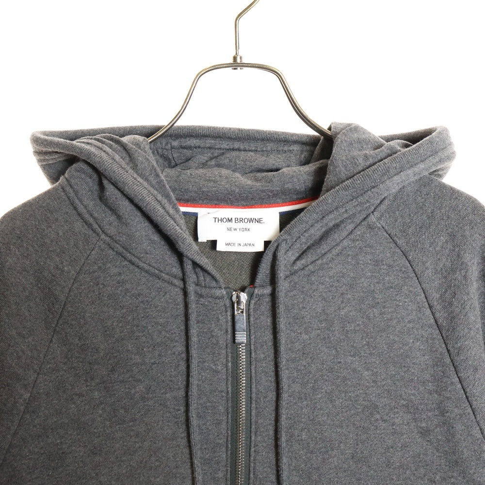 THOM BROWNE(トムブラウン) 4BAR コットン MJT022H-00535-025 ジップアップパーカー シルバー金具 グレー