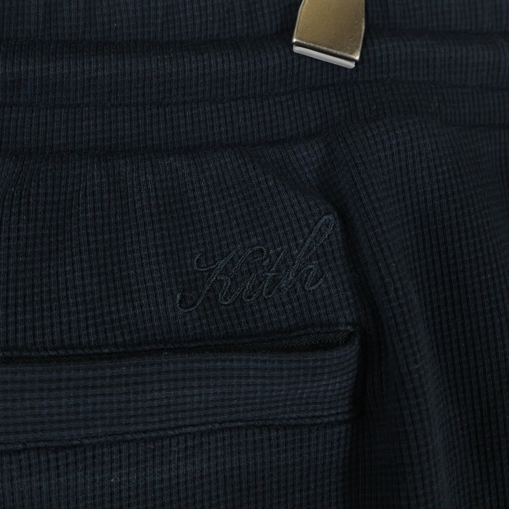 KITH(キス) 25SS フロント ロゴ刺繍 コットンハーフパンツ ブラック