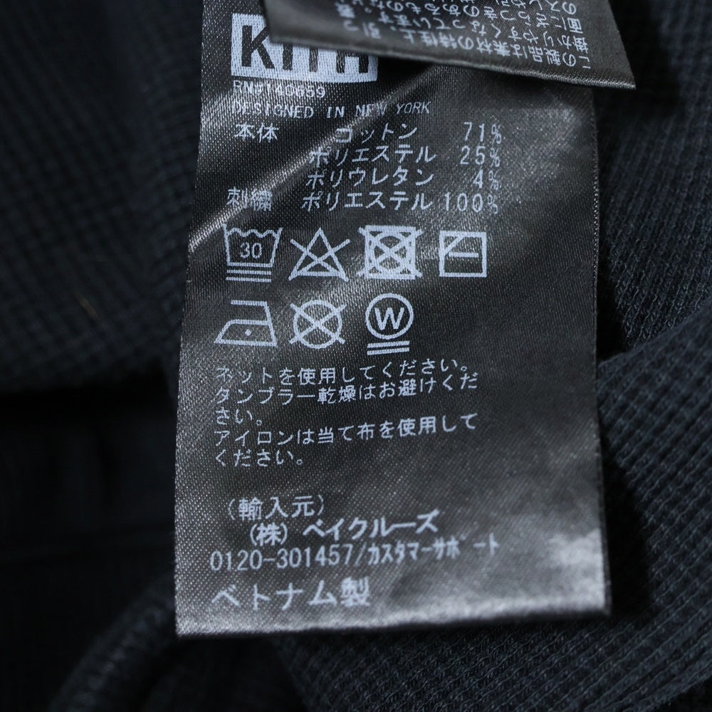 KITH(キス) 25SS フロントロゴ刺繍 コットン ポロシャツ ブラック