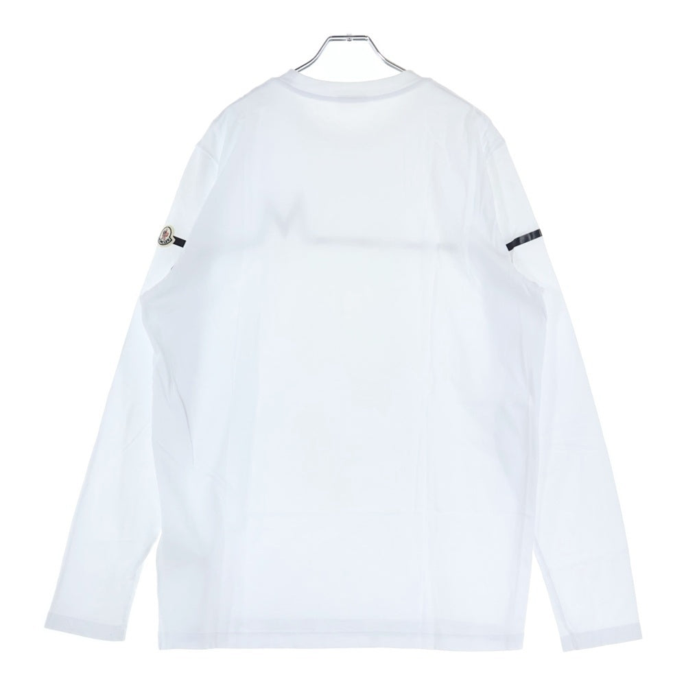 MONCLER(モンクレール) 21SS ロゴプリント コットン ロングスリーブ クルーネックTシャツ ホワイト