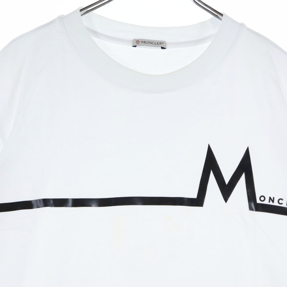 MONCLER(モンクレール) 21SS ロゴプリント コットン ロングスリーブ クルーネックTシャツ ホワイト