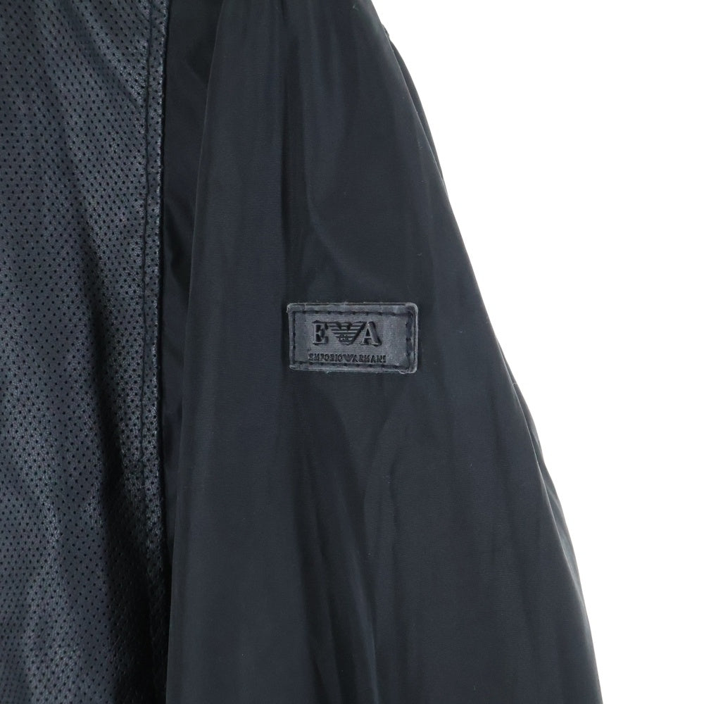 EMPORIO ARMANI(エンポリオアルマーニ) ナイロン フロントメッシュ ジップアップジャケット ブラック