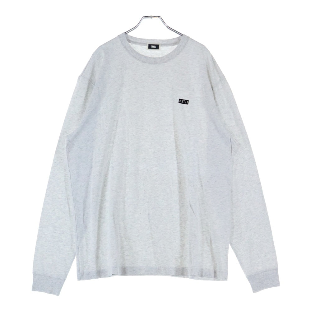 KITH(キス) フロントロゴワッペン コットン ロングスリーブ クルーネックTシャツ グレー