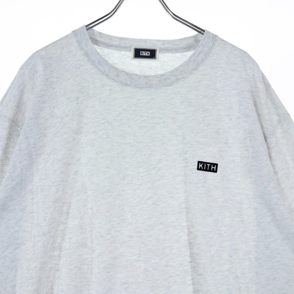 KITH(キス) フロントロゴワッペン コットン ロングスリーブ クルーネックTシャツ グレー
