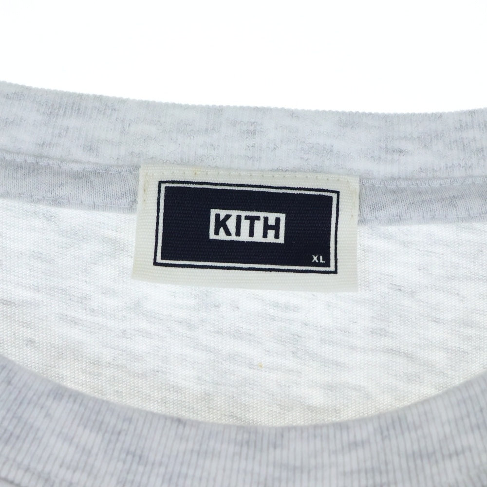 KITH(キス) フロントロゴワッペン コットン ロングスリーブ クルーネックTシャツ グレー