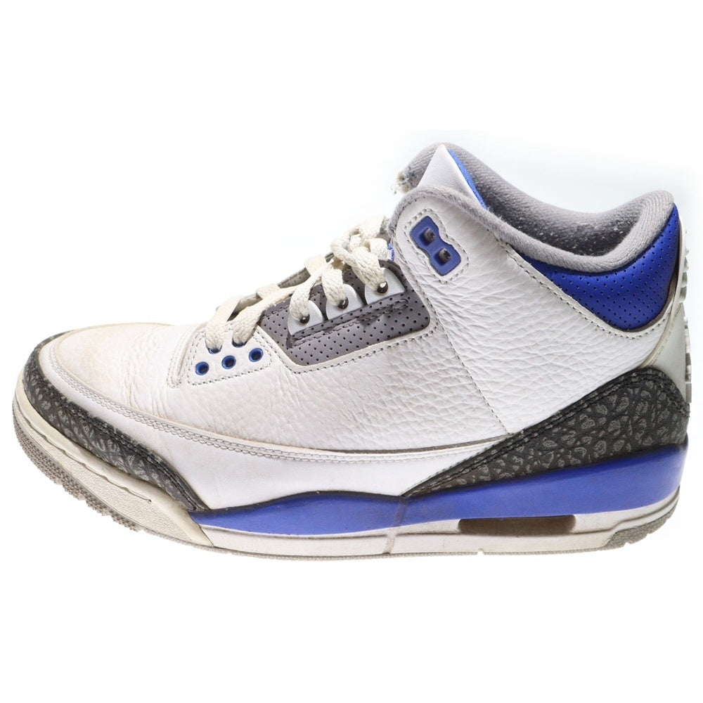 NIKE(ナイキ) AIR JORDAN 3 RETRO RACER BLUE CT8532-145 エアジョーダン3 レトロ レーサー ブルー ハイカットスニーカー US7.5/25.5cm ホワイト/ブルー