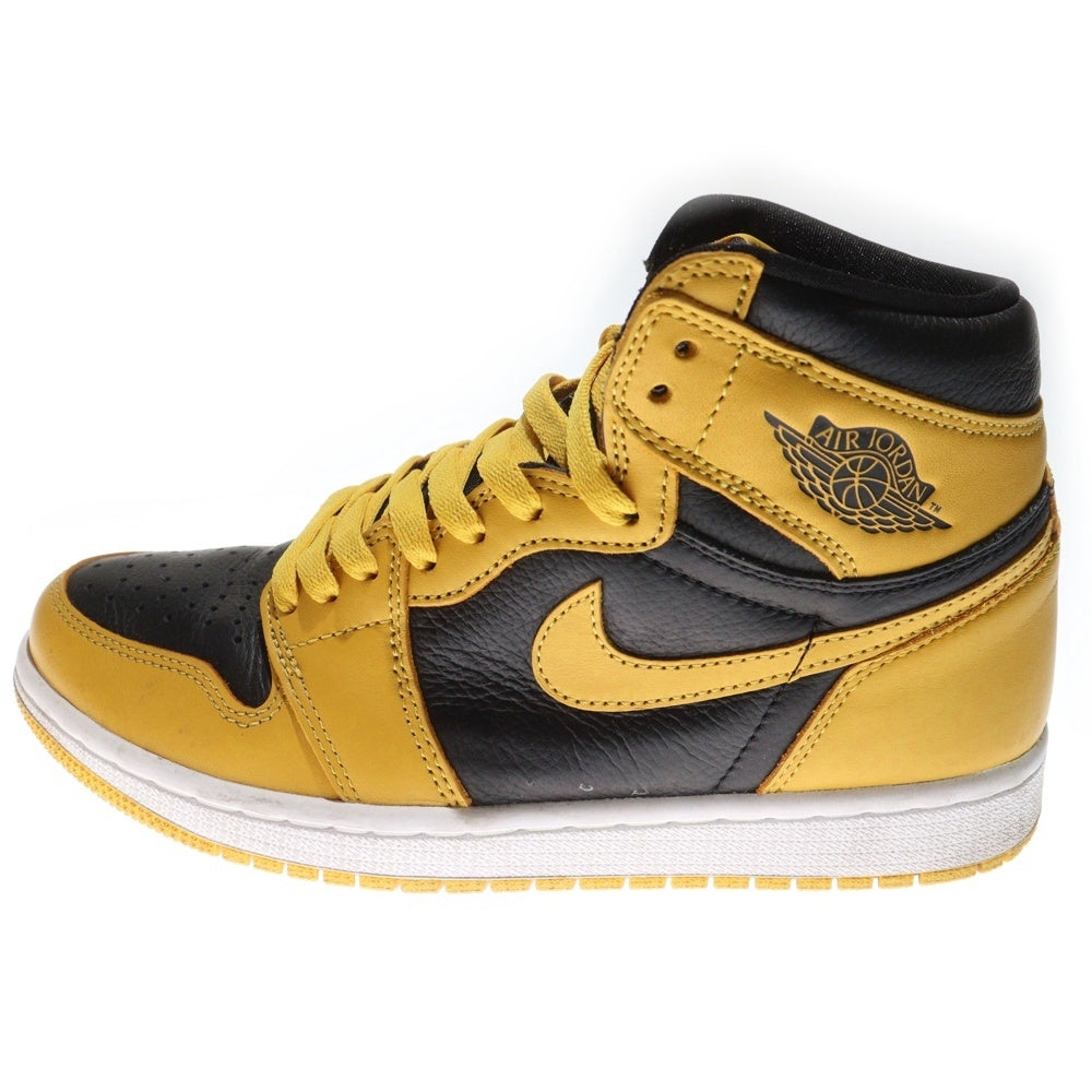 NIKE(ナイキ) AIR JORDAN1 RETRO HIGH OG POLLEN 555088-701 エアジョーダン 1 レトロ パラン ハイカットスニーカー US7.5/25.5cm ブラック/イエロー