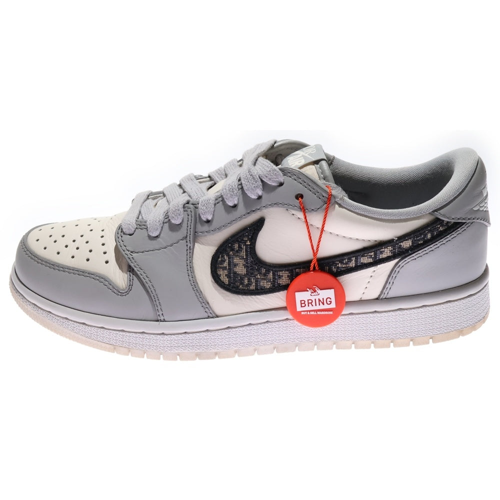 NIKE(ナイキ) ×DIOR AIR JORDAN 1 LOW OG CN8608-002 ディオール エアジョーダン1ロー ローカットスニーカー オブリーク グレー/ホワイト US7.5/25.5cm