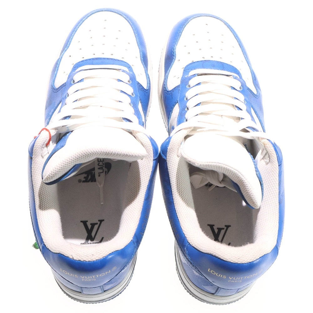 LOUIS VUITTON(ルイヴィトン) ×NIKE AIR FORCE 1 LOW 1A9VAO ナイキ モノグラム レザーローカットスニーカー ホワイト/ブルー US7/25.0cm レディース
