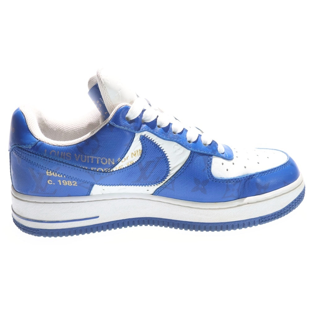 LOUIS VUITTON(ルイヴィトン) ×NIKE AIR FORCE 1 LOW 1A9VAO ナイキ モノグラム レザーローカットスニーカー ホワイト/ブルー US7/25.0cm レディース