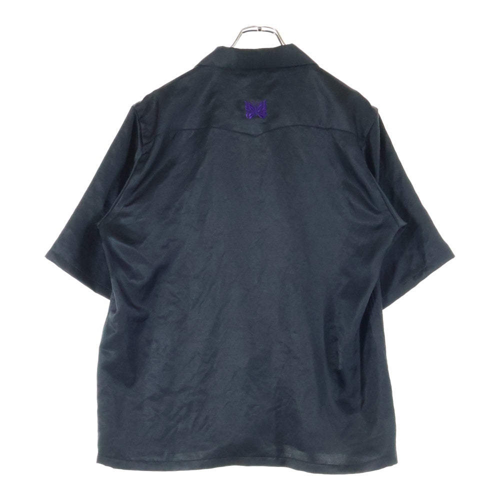Needles(ニードルス) 23SS Cowboy One-Up Shirt MR254 カウボーイ 半袖シャツ サテン ブラック