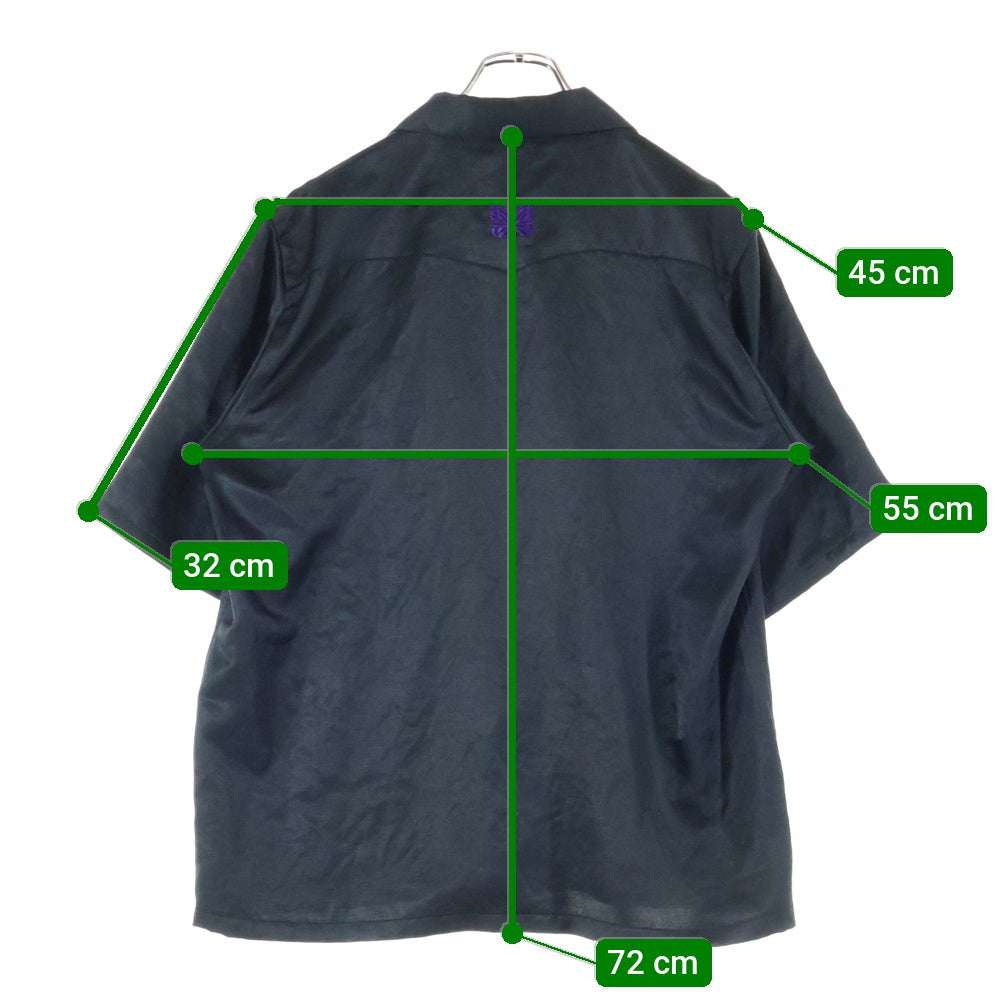 Needles(ニードルス) 23SS Cowboy One-Up Shirt MR254 カウボーイ 半袖シャツ サテン ブラック