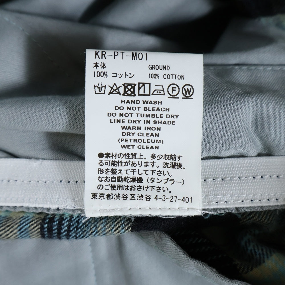 FACETASM(ファセッタズム) 24AW KR-PT-M01 チェック コットン パンツ マルチ