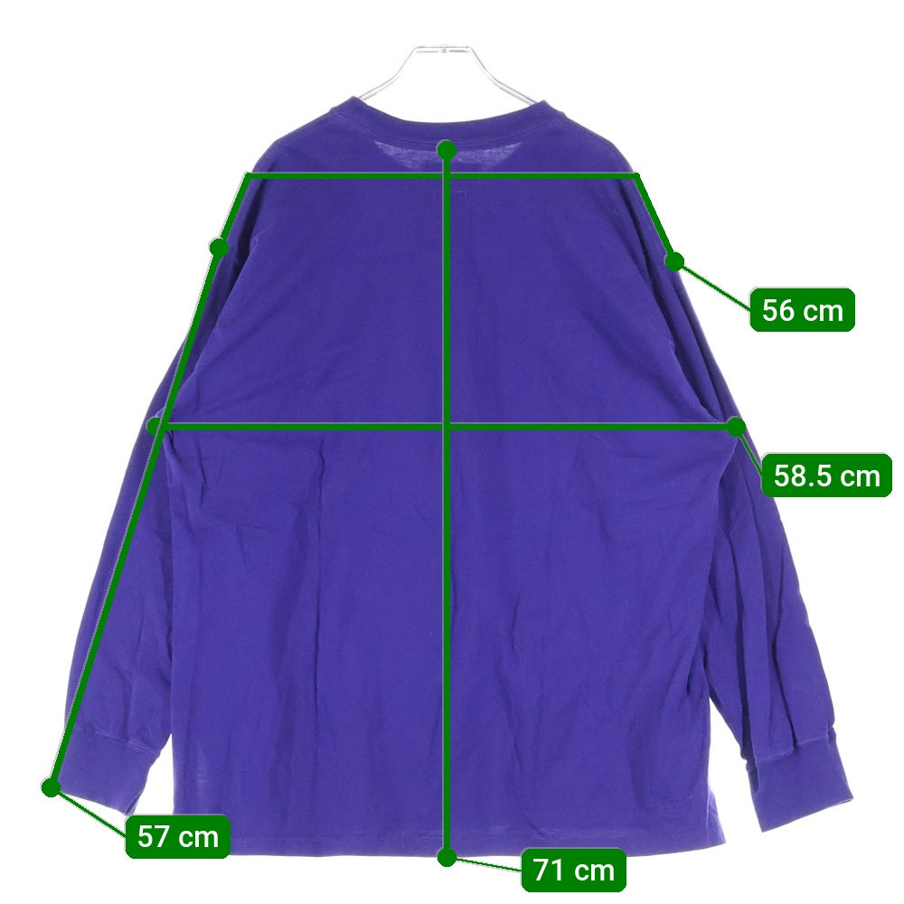 FACETASM(ファセッタズム) MKS-TEE-U04 フロントロゴプリント 長袖Tシャツ クルーネック ロングスリーブTシャツ パープル レディース