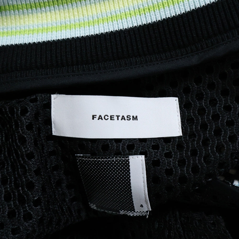 FACETASM(ファセッタズム) MESH STADIUM JACKET NAT-JK-M08 ロゴワッペン メッシュスタジアムジャケット ブラック