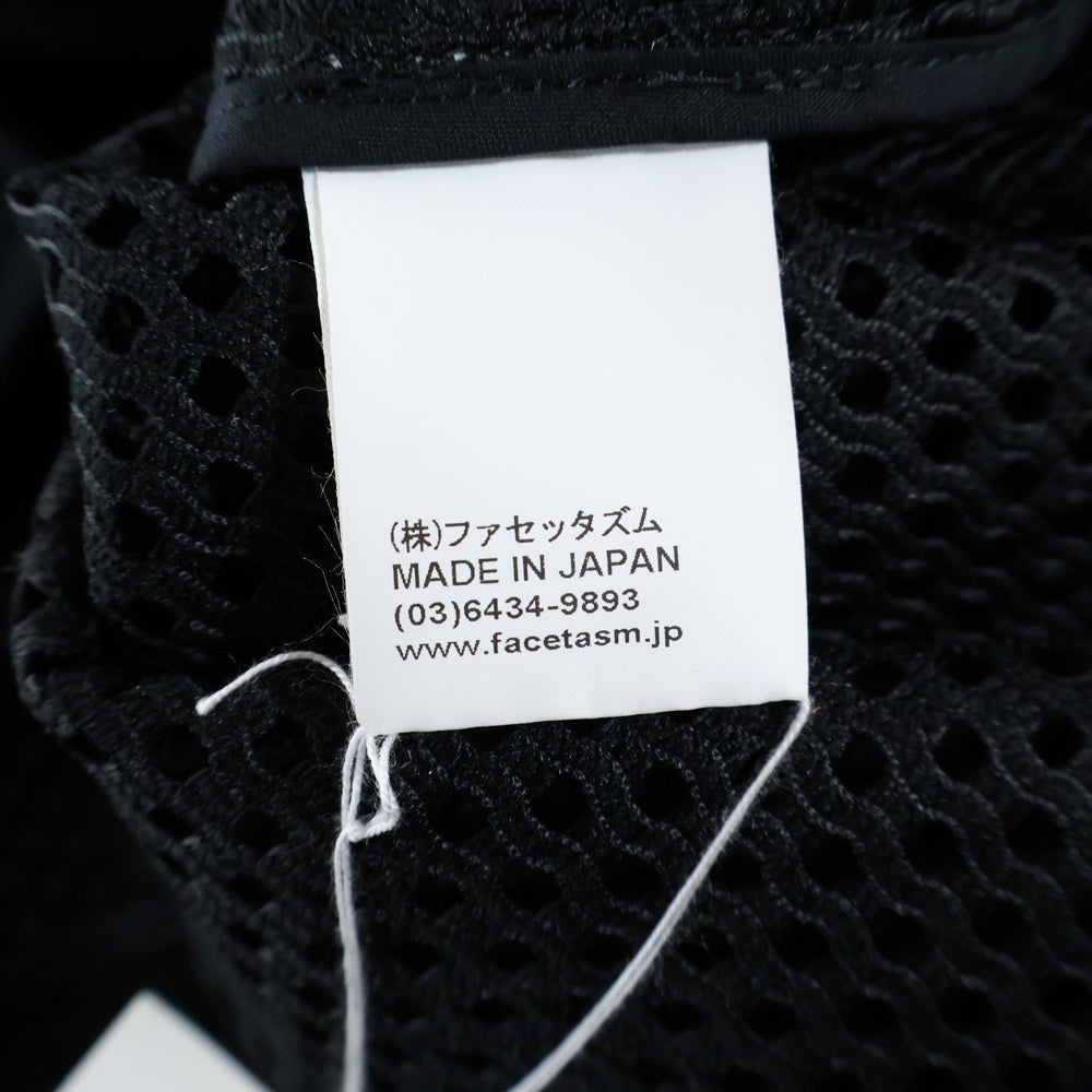 FACETASM(ファセッタズム) MESH STADIUM JACKET NAT-JK-M08 ロゴワッペン メッシュスタジアムジャケット ブラック