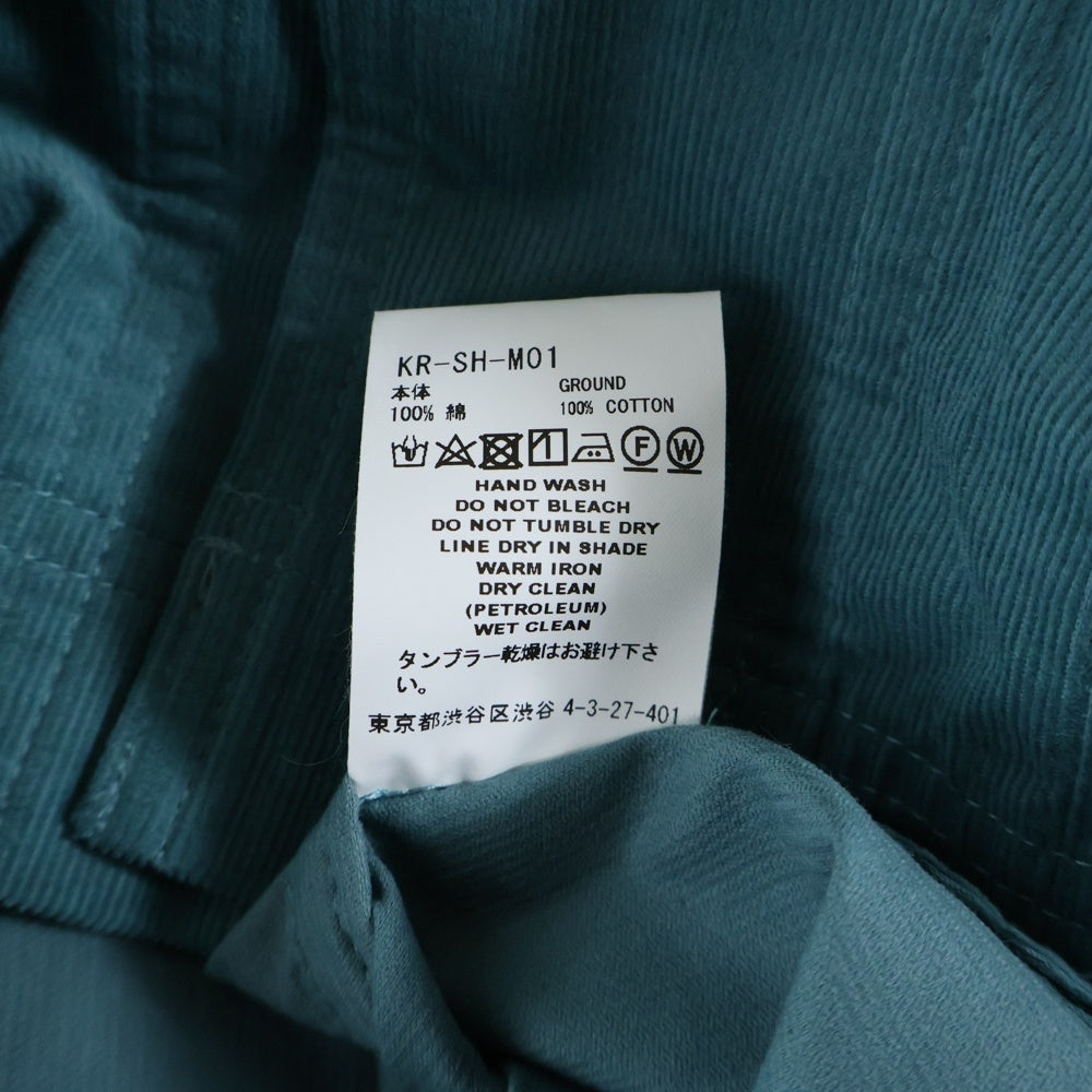 FACETASM(ファセッタズム) KR-SH-M01 フロントポケット コーデュロイジャケット ブルー