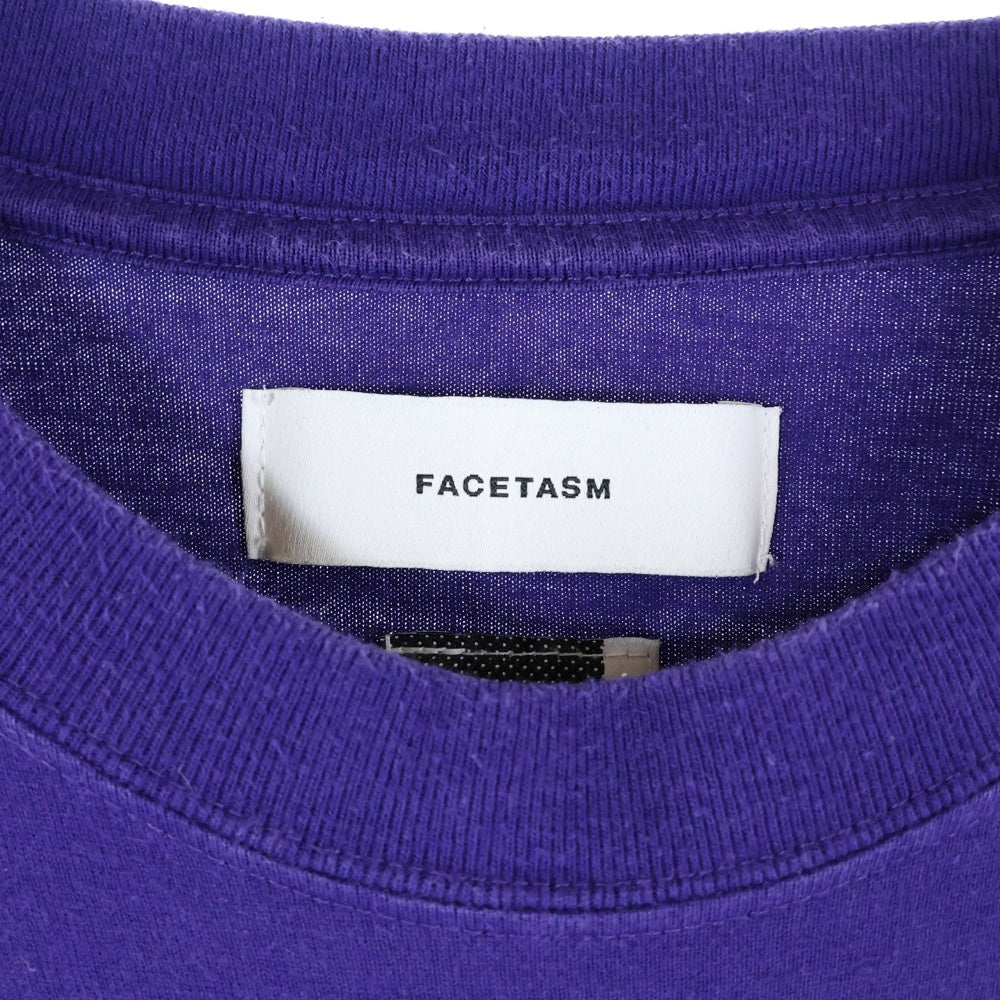FACETASM(ファセッタズム) MKS-TEE-U03 フロントロゴプリント ロングスリーブTシャツ パープル