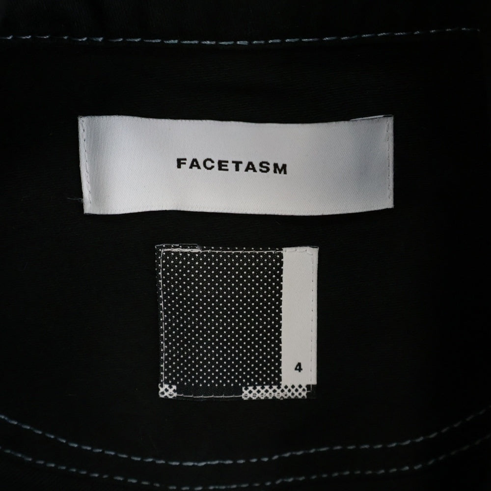 FACETASM(ファセッタズム) 24AW KR-CO-M01 カラーステッチ ロングコート ブラック