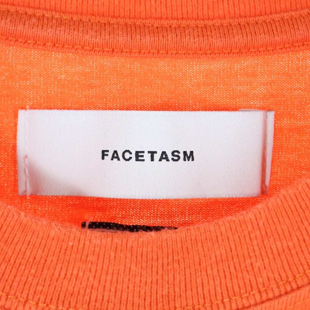 FACETASM(ファセッタズム) MKS-TEE-U03 フロントロゴプリント ロングスリーブTシャツ レッド
