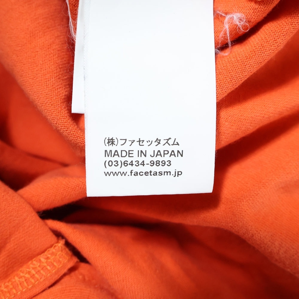 FACETASM(ファセッタズム) MKS-TEE-U03 フロントロゴプリント ロングスリーブTシャツ レッド