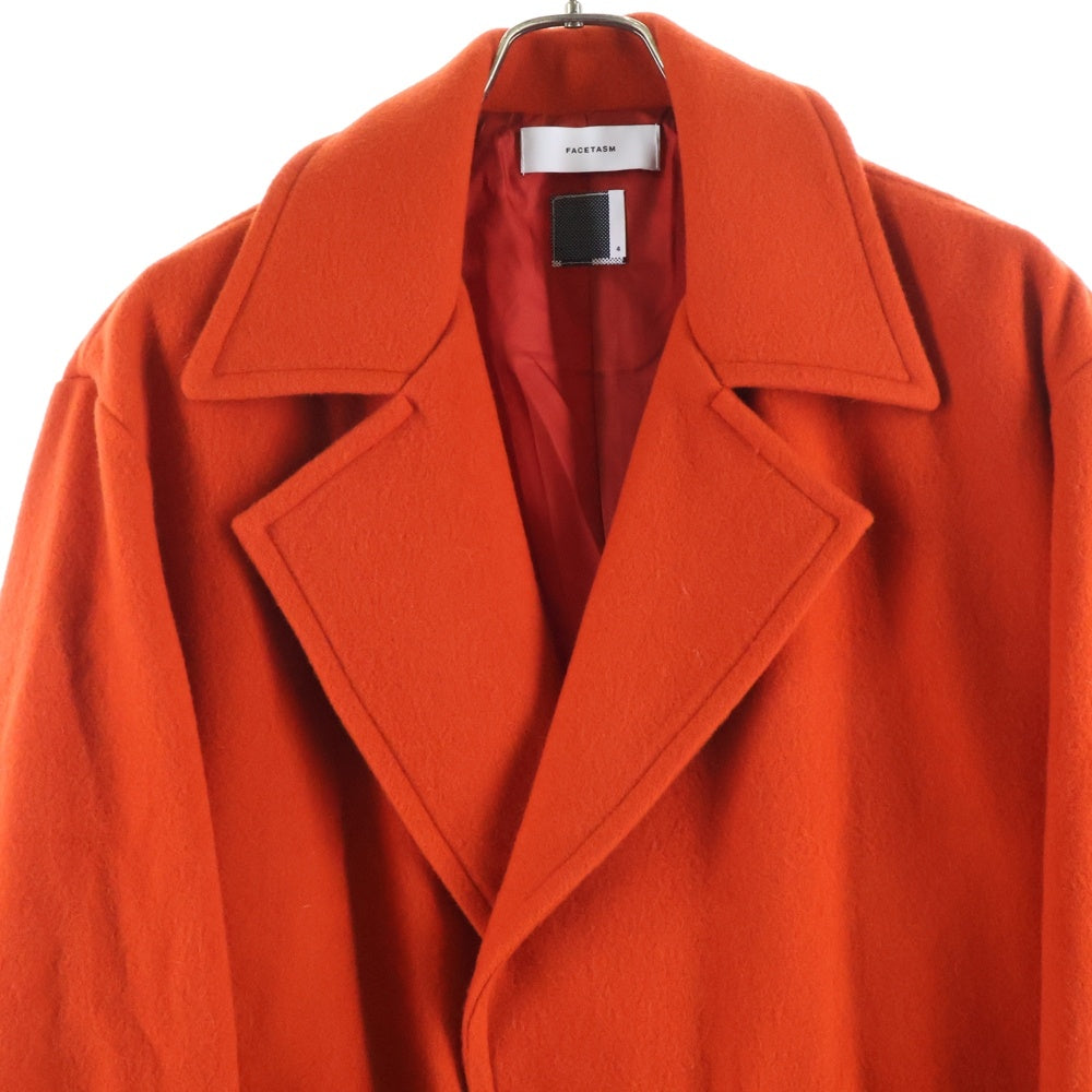 FACETASM(ファセッタズム) MKS-JK-M11 ウール フロントボタン付き コート レッド