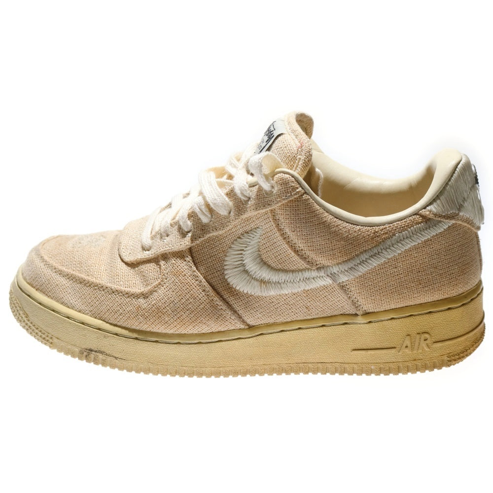 NIKE(ナイキ) ×STUSSY AIR FORCE 1 LOW FOSSIL STONE CZ9084-200 ステューシー エアフォース1 ロー フォッシルストーン ローカットスニーカー US9.5/27.5cm アイボリー