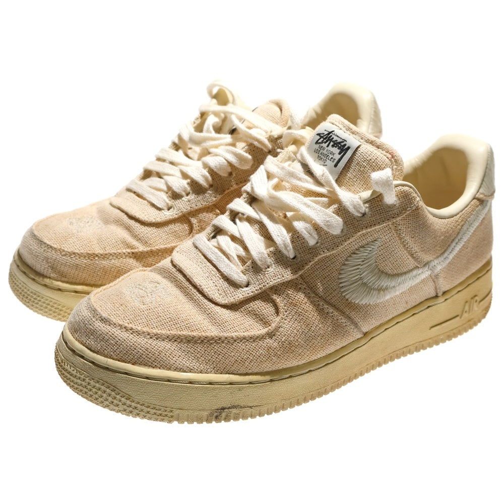 NIKE(ナイキ) ×STUSSY AIR FORCE 1 LOW FOSSIL STONE CZ9084-200 ステューシー エアフォース1 ロー フォッシルストーン ローカットスニーカー US9.5/27.5cm アイボリー