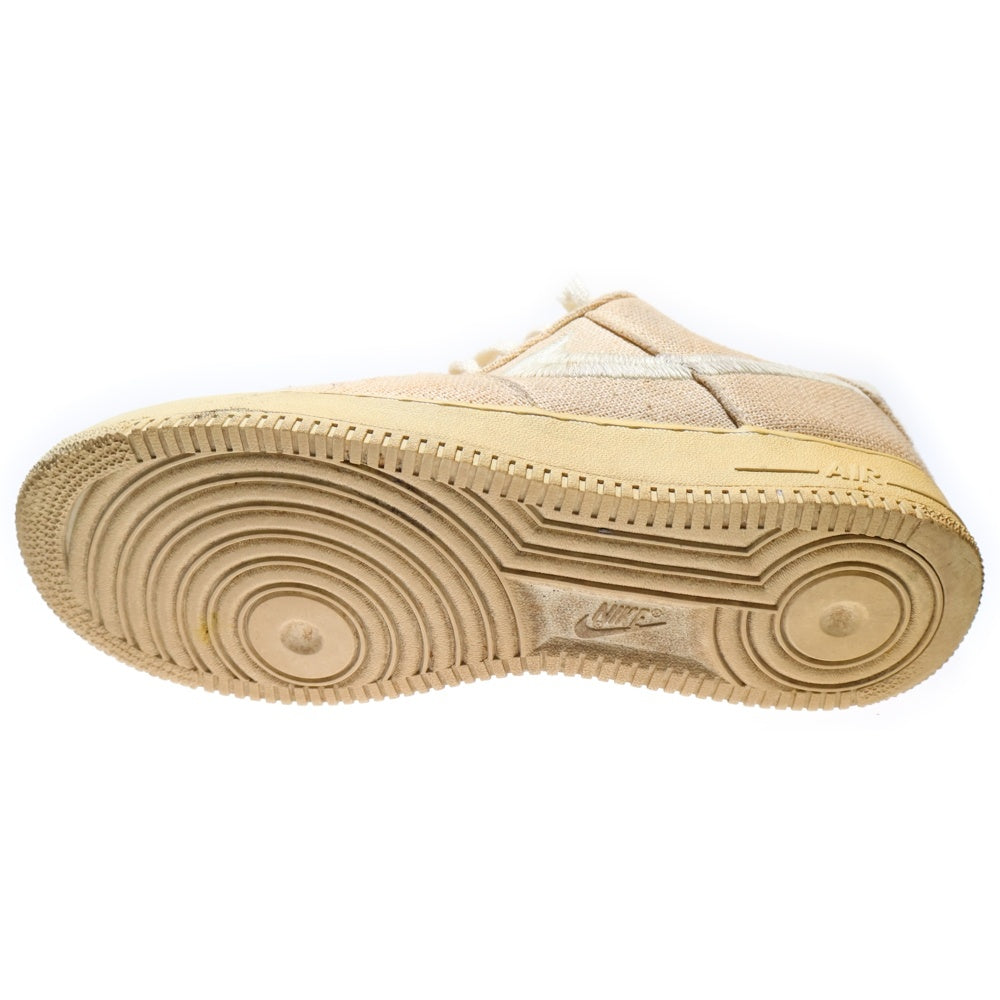 NIKE(ナイキ) ×STUSSY AIR FORCE 1 LOW FOSSIL STONE CZ9084-200 ステューシー エアフォース1 ロー フォッシルストーン ローカットスニーカー US9.5/27.5cm アイボリー