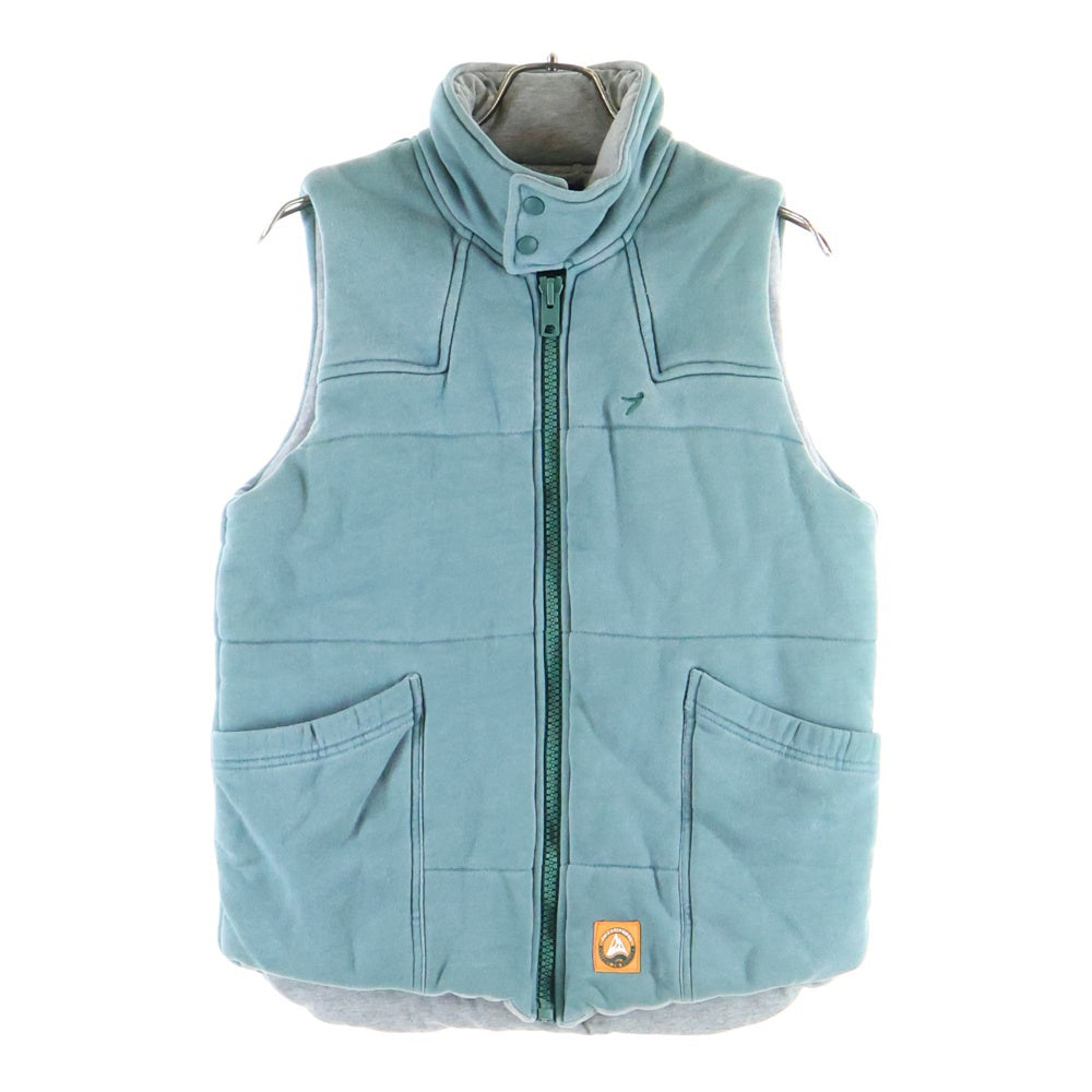 55DSL(フィフティファイブディーゼル) ジップアップ スウェットベスト ポリエステル グリーン/グレー