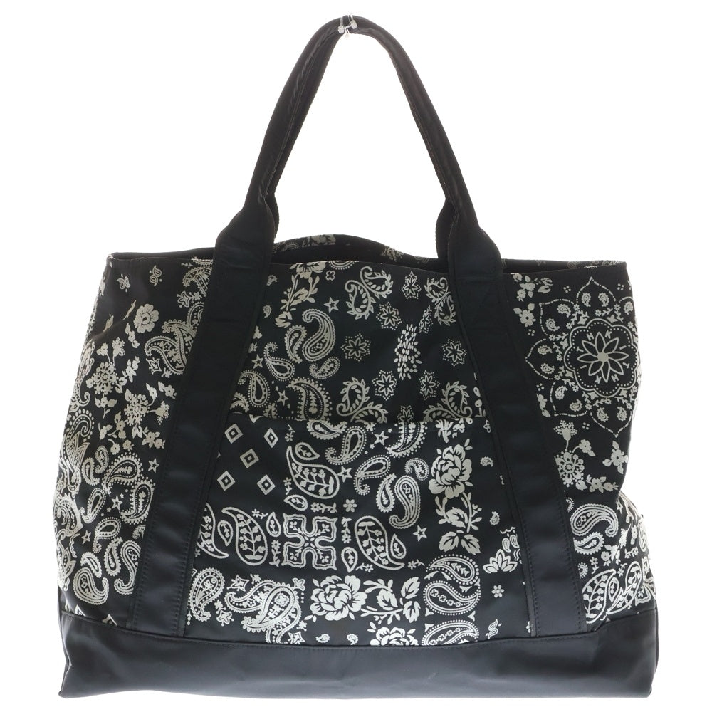 KITH(キス) 24AW KHM040166 ペイズリー柄 ナイロン トートバッグ ブラック