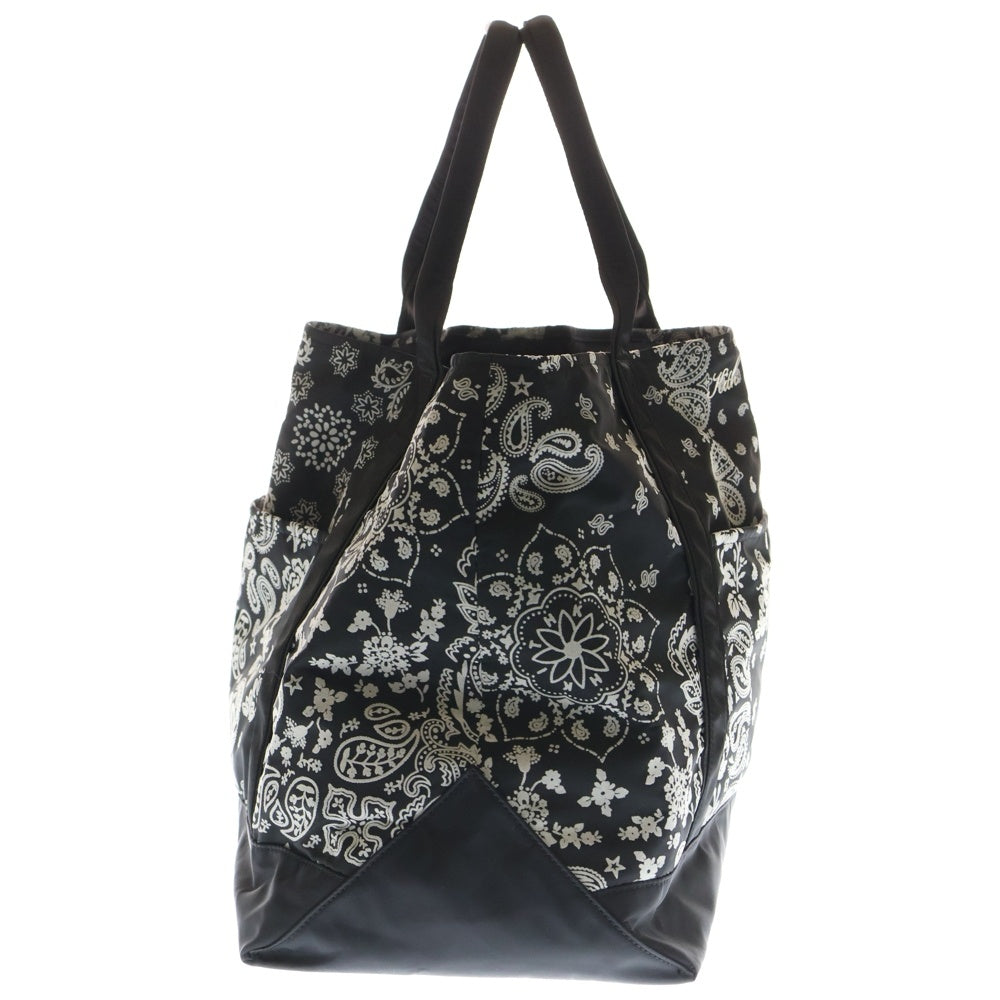 KITH(キス) 24AW KHM040166 ペイズリー柄 ナイロン トートバッグ ブラック