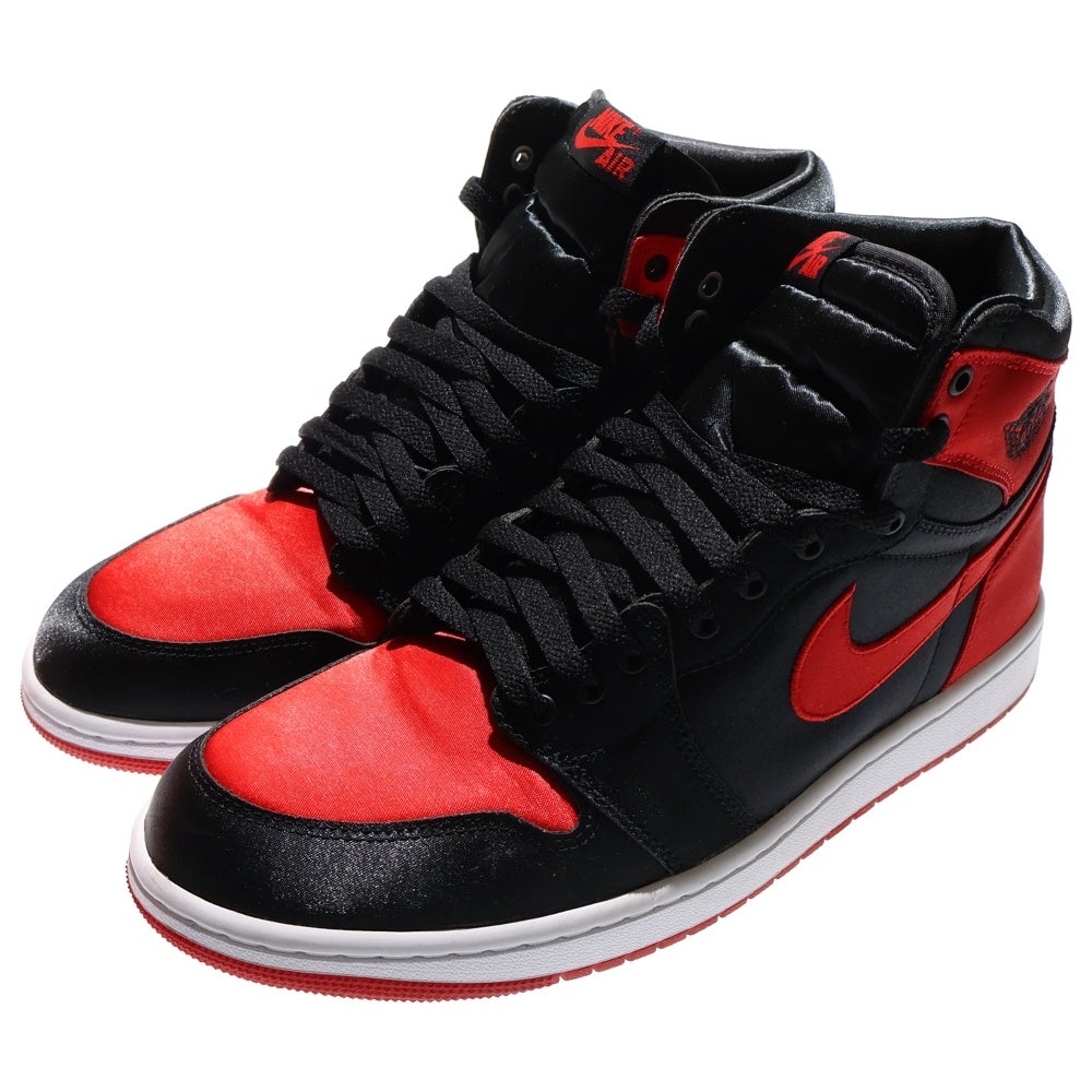 NIKE(ナイキ) WMNS AIR JORDAN 1 RETRO HI OG Satin Bred FD4810-061 ウィメンズ エアジョーダン 1 サテンブレッド ハイカットスニーカー ブラック/レッド US11.5/28.5cm レディース