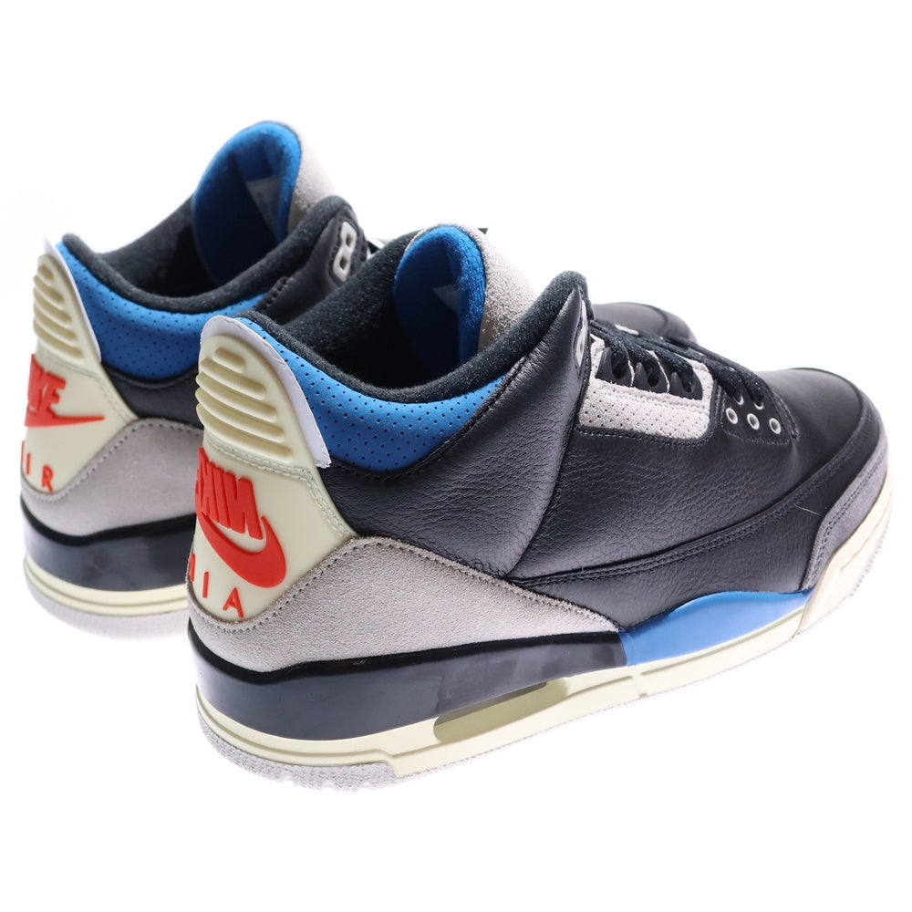 NIKE(ナイキ) AIR JORDAN 3 RETRO RARE IB8967-004 エアジョーダン3 レアエア ハイカットスニーカー US9/27.0cm ブラック/ブルー