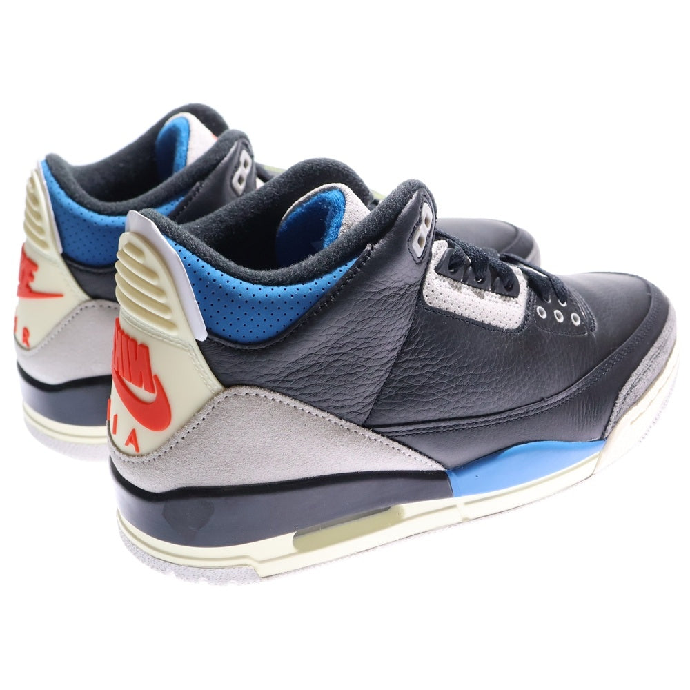 NIKE(ナイキ) AIR JORDAN 3 RETRO RARE IB8967-004 エアジョーダン3 レアエア ハイカットスニーカー US9/27.0cm ブラック/ブルー