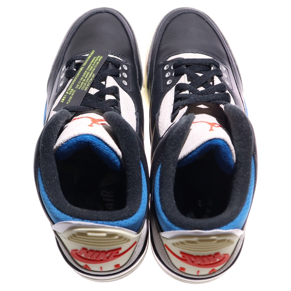 NIKE(ナイキ) AIR JORDAN 3 RETRO RARE IB8967-004 エアジョーダン3 レアエア ハイカットスニーカー US9/27.0cm ブラック/ブルー