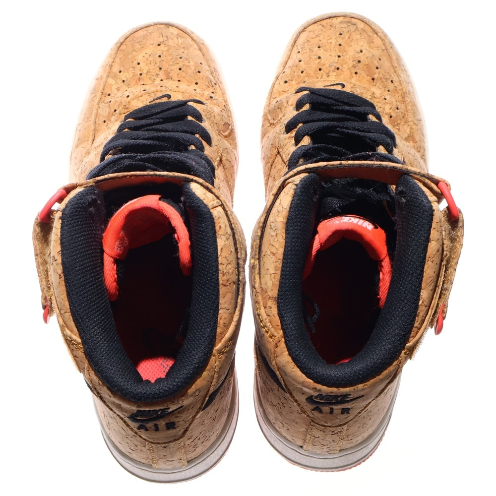 NIKE(ナイキ) 【観賞用 2015年製】 AIR FORCE 1 MID Cork 748282-100 エアフォース1 コルク ミッドカットスニーカー ブラウン US7.5/25.5cm