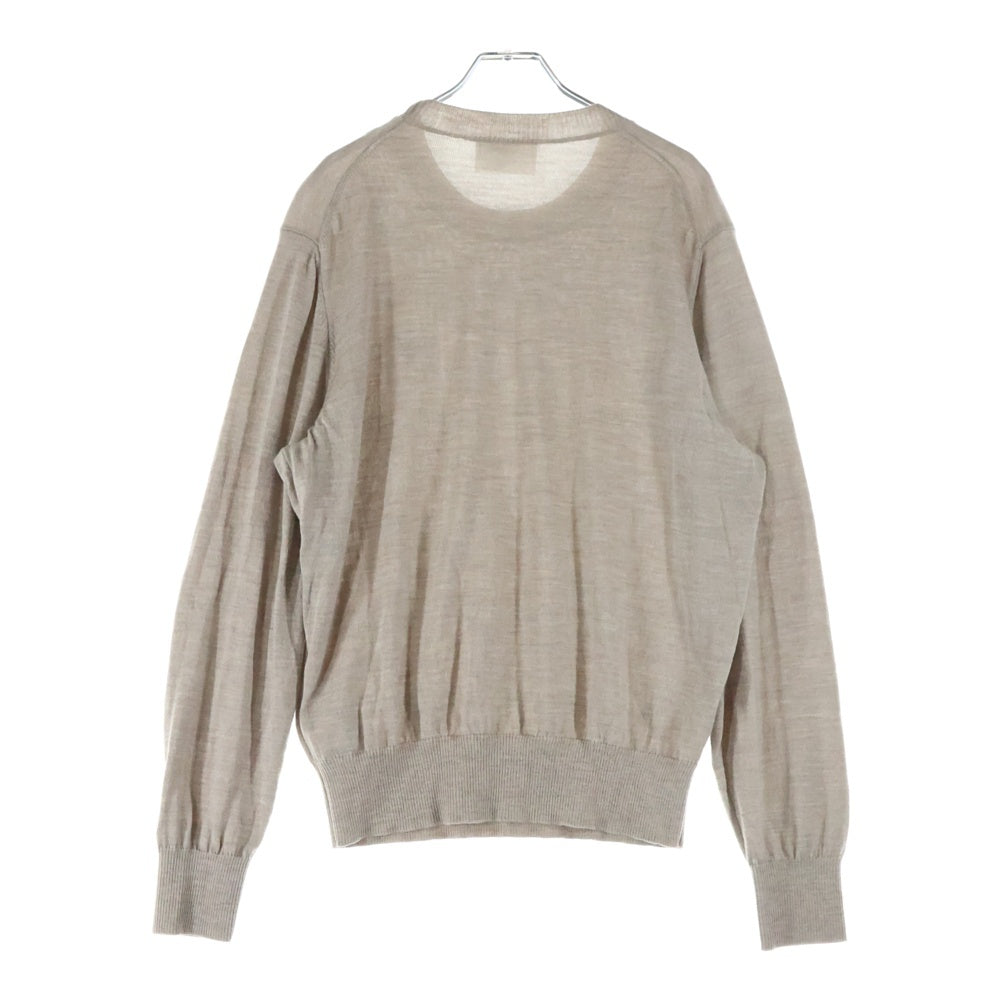 ami paris(アミパリス) ロゴ刺繍入り ウール セーター HKS111 KN0025 ベージュ