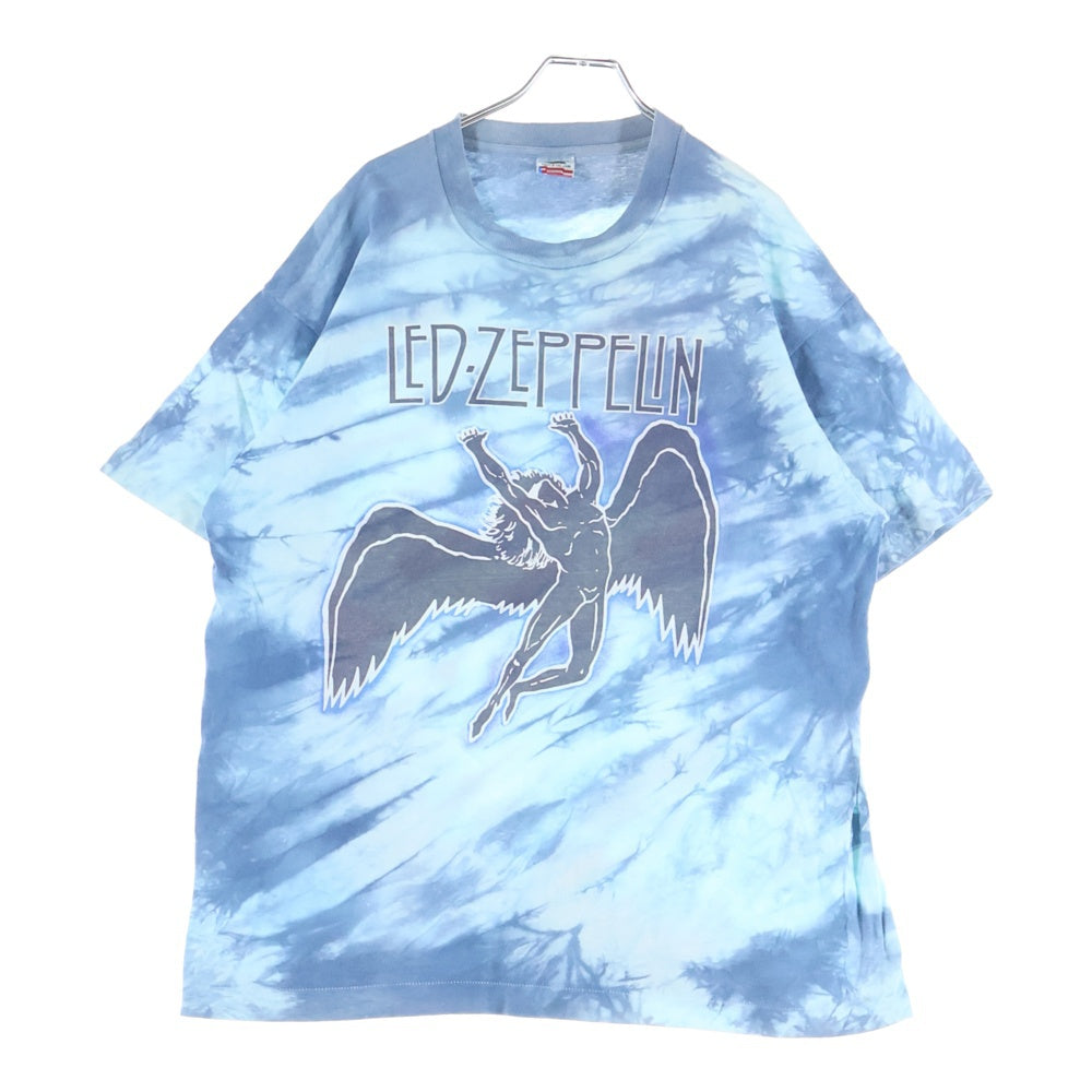 VINTAGE(ヴィンテージ) 80s LED ZEPPELIN TEE レッドツェッペリン タイダイ柄 クルーネック 半袖Tシャツ カットソー ブルー