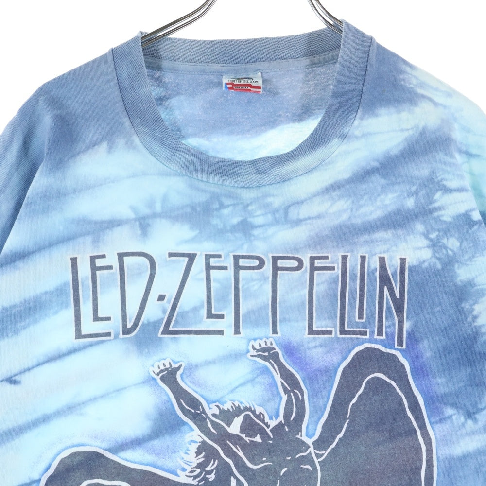 VINTAGE(ヴィンテージ) 80s LED ZEPPELIN TEE レッドツェッペリン タイダイ柄 クルーネック 半袖Tシャツ カットソー ブルー