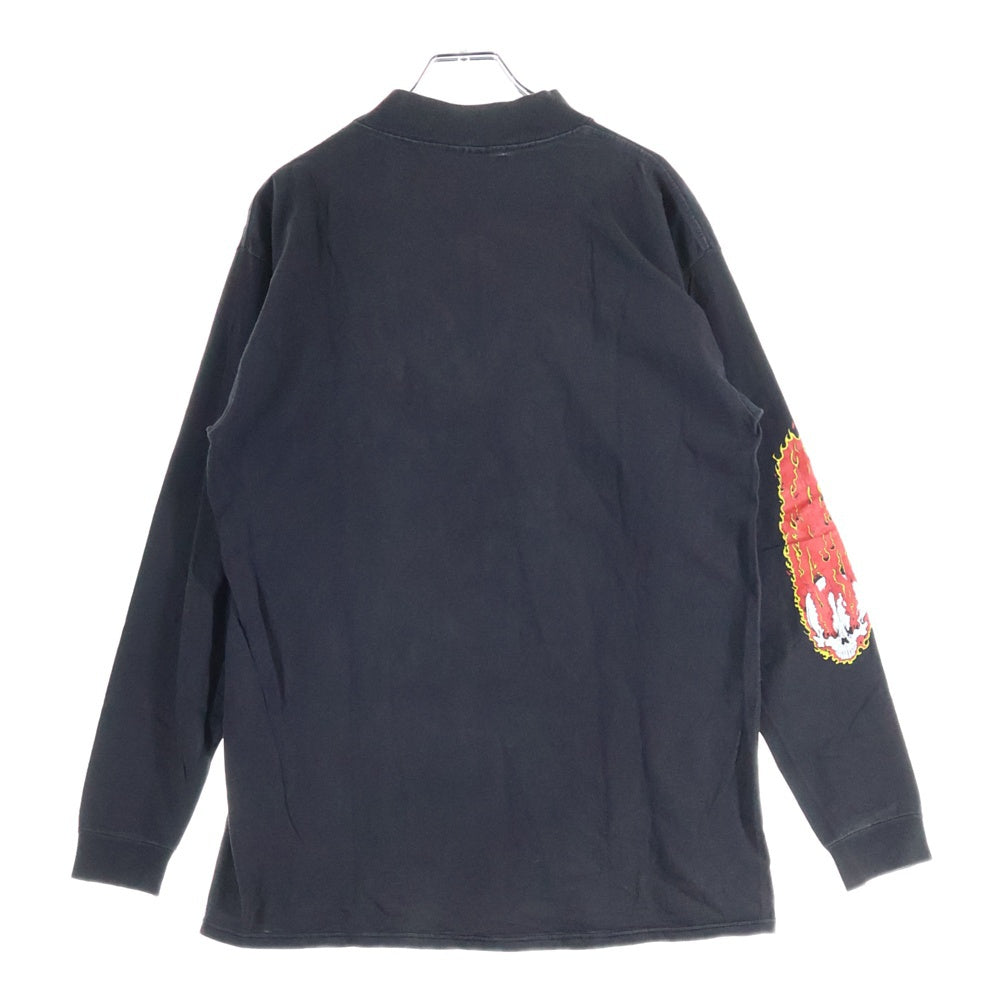 VINTAGE(ヴィンテージ) 90s AERO SMITH PUSHEAD VOODOO MEDICINE MAN TEE エアロスミス パスヘッド ヴードゥー メディスマン フロントプリント モックネック 長袖Tシャツ ブラック