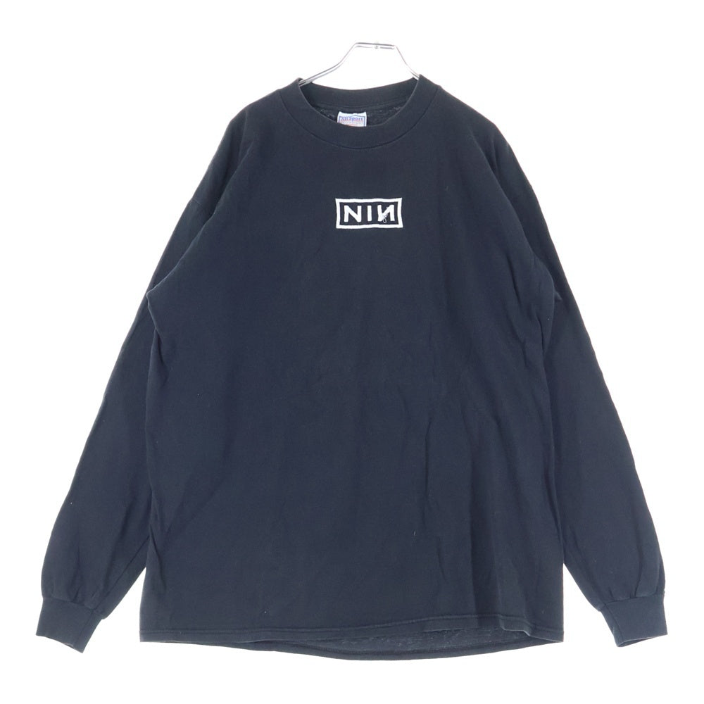 VINTAGE(ヴィンテージ) 90s NINE INCH NAILS L/S TEE ナインインチネイルズ ボックス刺繍 クルーネック 長袖Tシャツ カットソー ブラック