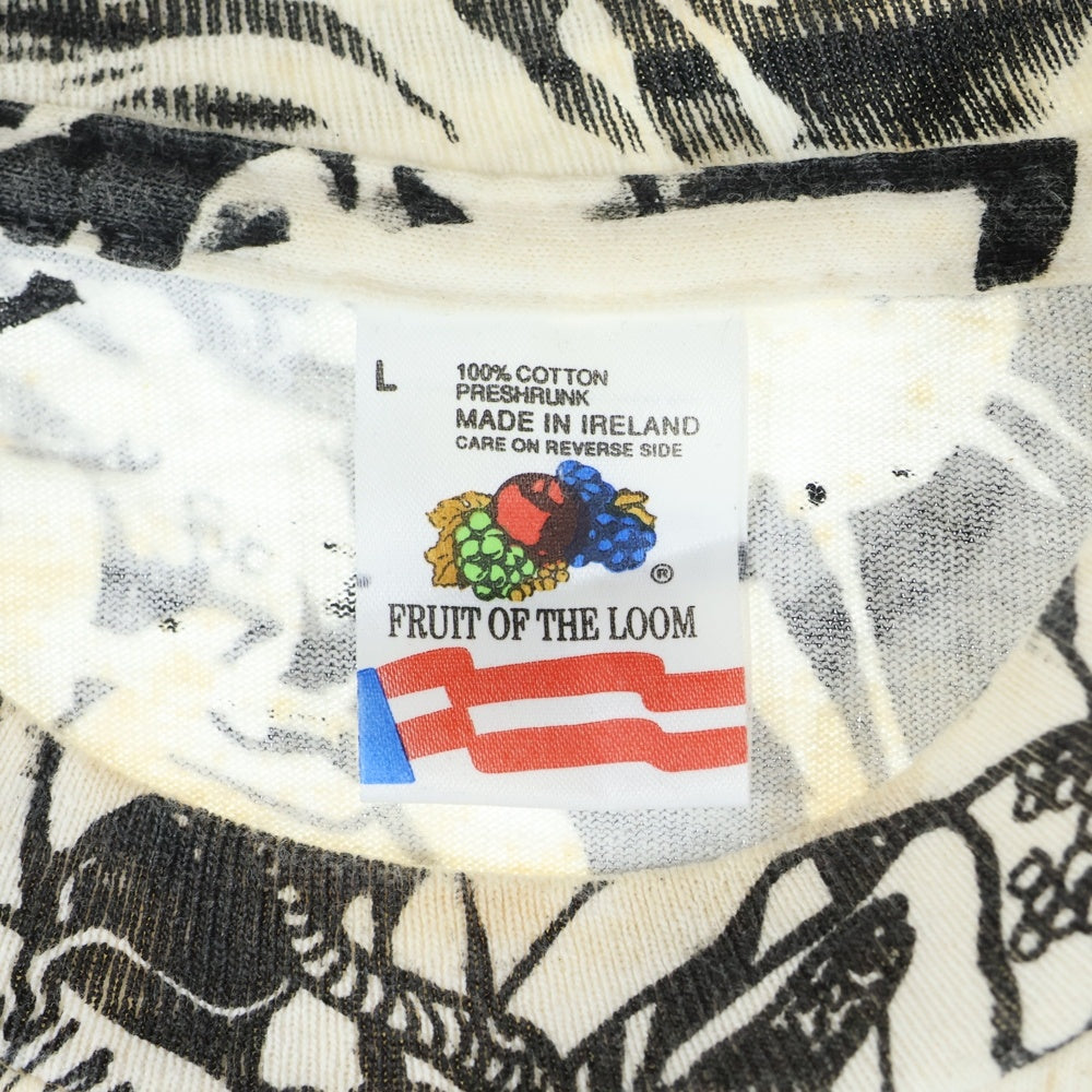 VINTAGE(ヴィンテージ) 90s SEPTIC DEATH PUSHEAD TEE セプティック デス パスヘッド 総柄 クルーネック 半袖Tシャツ カットソー ブラック/ホワイト