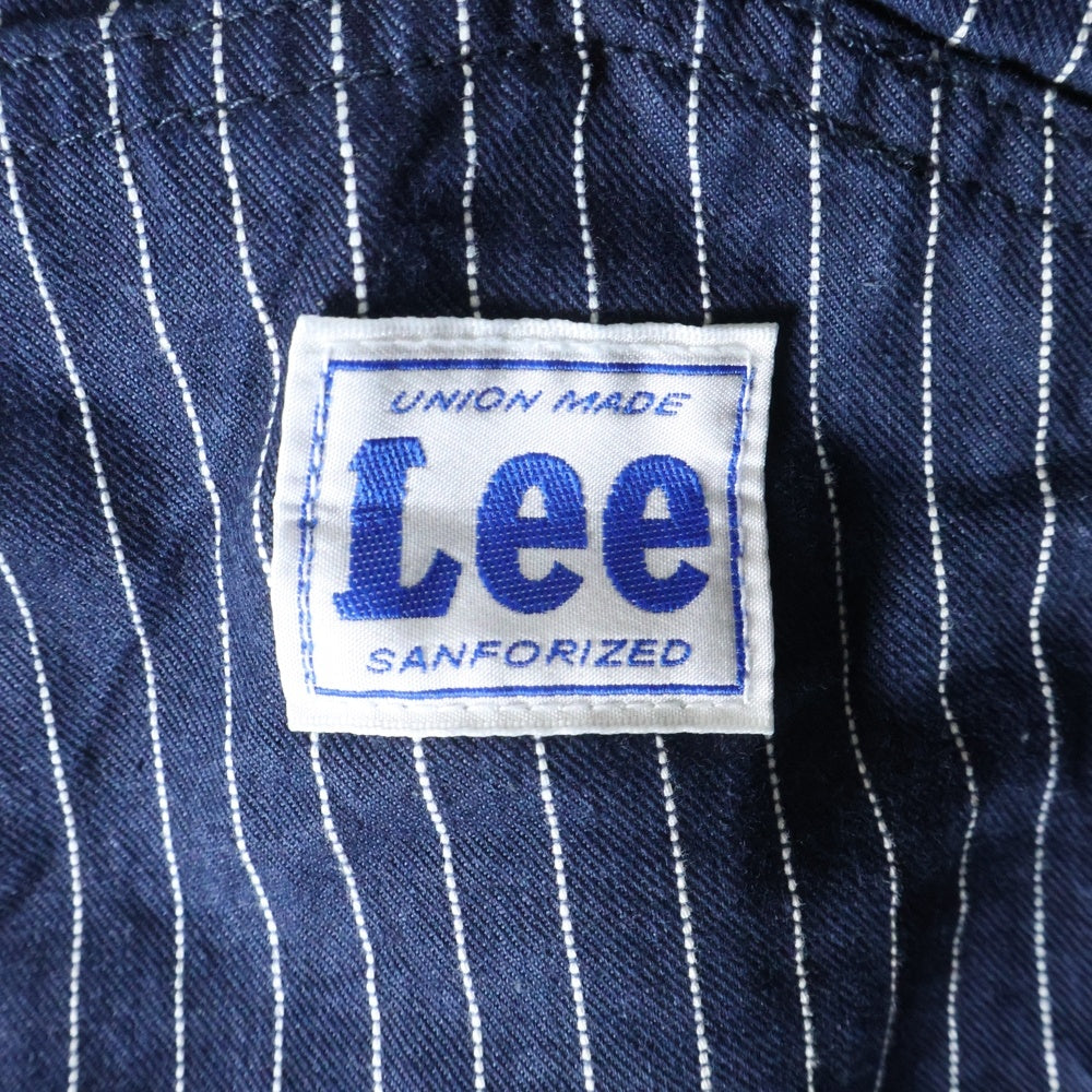 LEE(リー) フロントロゴワッペン ストライプ オーバーオール インディゴ