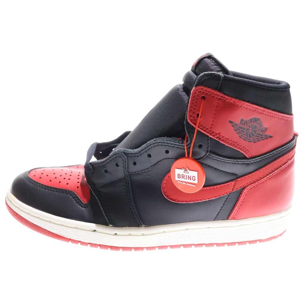 NIKE(ナイキ) 【観賞用1994年製】AIR JORDAN 1 HIGH BRED 130207-061 エアジョーダン 1 ブレッド ハイカットスニーカー US9/27.0cm ブラック/レッド